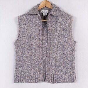 Vtg Partners Sweater Vest Womens Medium Multicolor Granola Rustic Cabin Normcore